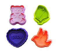 [732900] IBILI Lot de 4 emporte-pièces avec Poussoir Saint Valentin