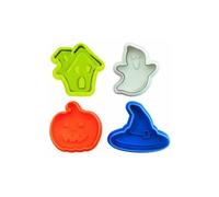 [733000] IBILI Lot de 4 emporte-pièces avec poussoir Halloween