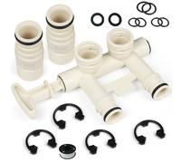 7345388, kit d'assemblage de vanne de dérivation d'adoucisseur d'eau avec (2) adaptateurs, (4) clips et (4) joints toriques, compatible avec Kenmore, GE, Whirlpool, Morton, NorthStar, EcoWater