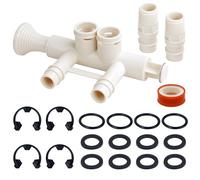 7345396 Kit de valve de dérivation pour adoucisseur d'eau, valve de rechange à haut débit de 2,5 cm avec adaptateurs, clips, joints toriques et joints, compatible avec les systèmes d'adoucisseur
