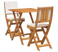 [7354436]Ensemble bistrot 3 pcs - 2 personnes + 2 chaises avec table pour salle à manger,, Marron Bois d'acacia massif,Poids:15.6