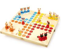 7358 Ludo ""Animaux"" En Bois, Jeu De Société Pour Petits Et Grands, Avec Figures Animales, À Partir De 4 Ans[Z1950]