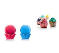 Ibili Capsules à pâtisserie 735901 antiadhésives papier imperméable – 50 bleues + 50 roses