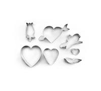 IBILI 736600 Set 7 Emporte-Pièces Étames Saint Valentine Acier Etamé 4 à 9 cm
