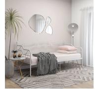 7382•NICE•90x200 cm•Queen Size:Cadre de canapé-lit extensible Lit gigogne Lit Banquette Simple Design Moderne Blanc Métal