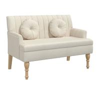 739208& Banquette large salon,Banc - avec coussins 113x64,5x75,5 cm lin