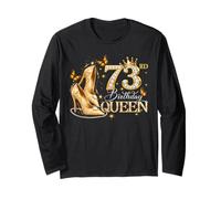 73rd Birthday Queen 73 and Fabulous 73 Years Old Women Girls Manche Longue