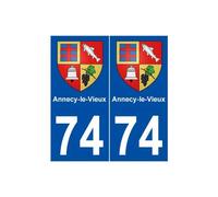 74 Annecy-le-Vieux blason autocollant plaque stickers ville - Angles : arrondis