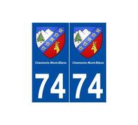 74 Chamonix-Mont-Blanc blason autocollant plaque stickers ville - Angles : arrondis