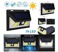 74 cob led solar light motion sensor security wall light outdoor garden lamp 2pc G
