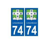74 Le Grand-Bornand blason autocollant plaque stickers ville - Angles : droits