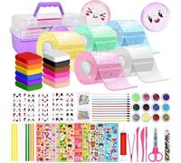 74 Pcs Nano Tape Bubbles Kit, 5 Nano Magic Tape avec 69 Paillettes Autocollants Matériel, Ballon à Bulles en Plastique Fait Maison