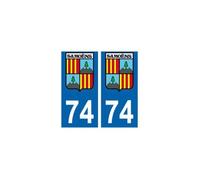 74 Samoëns Haute-Savoie ville autocollant plaque - Angles : droits