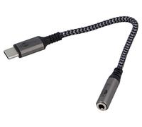 goobay Adaptateur USB C vers Casque Jack Aux/USB-C vers Prise 3,5 mm Compatible avec Smartphone/Gaine en Tissu 74056