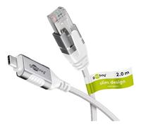 Goobay Câble adaptateur USB‑C vers RJ45 3.1 Cat6 2 Gbit/s 2 m Blanc (74387)