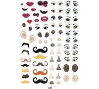 744 gommettes adhésives - yeux et visage
