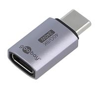 74447 Adaptateur USB 4.0 USB C Femelle, USB C Mâle nickelé Argent Goobay