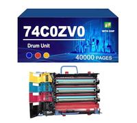 74C0ZK0 74C0ZV0 Unité De Tambour avec Puce Compatible avec Les Imprimantes pour Lexmark CS720 CS725 CX725 CS720de CS725de CX725de CX725dhe, Haut Rendement,74C0ZV0-40000 Pages