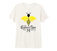 74e Anniversaire The Queen Bee is 74 Years Old Bumblebee T-Shirt Haut de Gamme