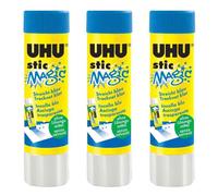 [75-3] UHU Lot de 3 Bâtons colle stic MAGIC, sans solvants, 8,2g