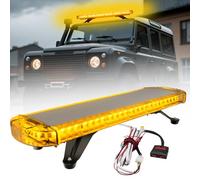 75.5CM 56 LED Barre lumineuse LED stroboscopique IP65 étanche Feu clignotant ambre d'avertissement pour véhicule avec lentille flood et support de fixation (urgence/danger)