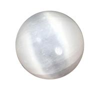 75~80mm, Selenite Crystal Ball | Feng Shui Wealth Orb | Sphere|with Display Rack|Home Decor Accessories Modern Interior Design Gemstone Stone