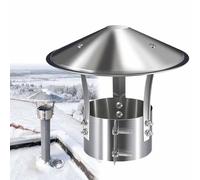 75 90 100 110 125 130mm Chapeau de Cheminée en Acier Inoxydable, Couvercle de Vent for Toit Protection Contre La Pluie et La Neige, Hotte de Désenfumage avec Base Ronde(140 mm(201))