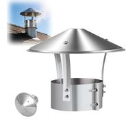 75 90 110 125 160 180mm Chapeau de Cheminée en Acier Inoxydable, Capuchon de Cheminée Anti Pluie, Chapeau de Ventilation Hotte pour Grille D'aération de Toit, avec Gants(220mm/8.7in)