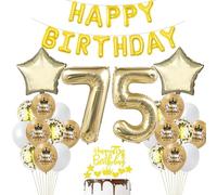 75 Ans Ballon Or - Fête Anniversaire Décoration Champagne Or - Homme Femme