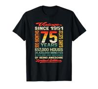 75 Ans et 900 Mois passés à être génial Né en 1951 75e Anniversaire T-Shirt