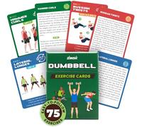 75 cartes d'entraînement avec haltères - Plate-forme d'exercice pour entraînement complet du corps de 8,9 x 6,3 cm - Guide de fitness à domicile pour homme et femme - Devenez plus fort avec 12