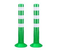 75 cm Sécurité Bollard, Barrière De Stationnement, Postes De Délimitation Pour Le Terrain De Rues, Côte De Prudence Flexible(Green,2pcs)