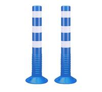 75 cm Sécurité Bollard, Barrière De Stationnement, Postes De Délimitation Pour Le Terrain De Rues, Côte De Prudence Flexible(Blue,2pcs)