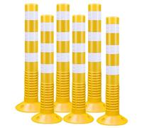 75 cm Sécurité Bollard, Barrière De Stationnement, Postes De Délimitation Pour Le Terrain De Rues, Côte De Prudence Flexible(Yellow,6pcs)