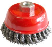 75 mm Brosse boisseau métallique torsadée M14 Filetage pour meuleuse d'angle