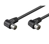75 Ohm Câble D'antenne, Iec169-2, M-F, 2,5 M, Pointue Aux Deux Extrémités 90, Noir, Lignes D'abonnés, Des Accessoires, De La Télévision Par Satellite