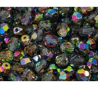 75 pcs (1.8oz=50g) Faceted Fire Polished Pressed Czech Glass Beads 8mm (0.32in), (1.8oz=50g) 00030-28137 Crystal Vitrail Medium