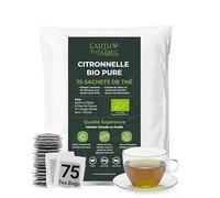 75 Sachets de Thé Citronnelle Infusion, The Citronnelle Tisane Moulue, 100% Naturelle, Lemongrass tea Sans Caféine, Sachets de Tisane, Lemon grass Idéal Comme Thé Chaud ou Thé Glacé, 150g