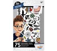 Buki Tatouages TA006 Garçons – 75 tatouages lavables rock gris – 22,5 x 14,5 cm