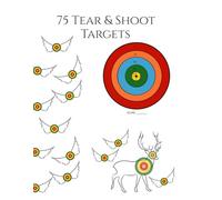 75 Tear & Shoot Targets: Shooting Range Dart Practice Silhouette Target Disposable Notebook