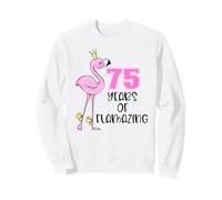 75 Years of Flamazing Flamingo Design Beach 75th Birthday Sweatshirt