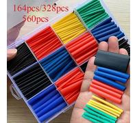 750/560/328/164/127pcs, Ensemble d'outils de dénudage de tubes thermorétractables colorés - Manchon d'isolation de câble résistant à la chaleur, matériau polyoléfine, ratio de rétraction 2:1. Convient