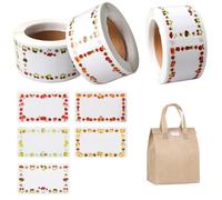 750 Feuilles Etiquette Confiture, Étiquettes à Confiture Stickers, Etiquette Cadeau Autocollante, 30 * 50mm, Fruits, Classés, Adaptés Aux Pots De confitures, Bouteilles d'Épices, Cadeaux, Familles