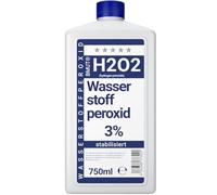 750 ml de peroxyde d'hydrogène 3 % H2O2 - Stabilisé - Fraîchement rempli - Avec bouchon de dégazage - Technique - Nombreuses applications