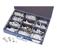 750 pièces Assortiment de vis en acier hexagonale avec écrous Mallette en tôle d'acier pour les professionnels artisans