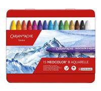 Boîte Métal 15 Pastels À La Cire Aquarellable Néocolor 3 Caran D'ache