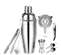 750ML Shaker à Cocktail kit de Barman Set à Cocktail Professionnel en Acier Inoxydable, Outil de Bar Ensemble de Cocktail Shaker kit pour Bar à Domicile, Fête, Mariage, Célébration, 8 unités