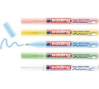 751 Marqueur Peinture Brillante-Blanc,Jaune,Vert,Rose,Bleu(Pastel)-5 Feutres Peinture Brillante-Pointe Ronde 1-2mm-Pour Dessin,Coloriage,Scrapbooking-Étanche,Très Opaque