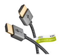 Goobay Câble HDMI 2.1 Ultraslim 8K/60Hz 0,5 m Sharkskin Grey