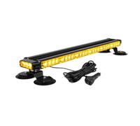 75cm Barre Lumineuse Rampe 54 LED Orange Ambre Stroboscopique Éclairage Sécurité Flash 12-24V Base Magnétique 26 Modes de Flash